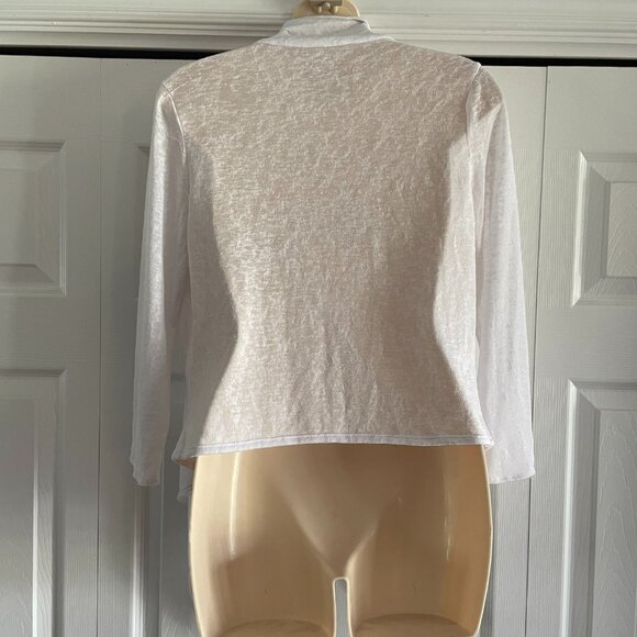 White Light Bolero Style wrap Cover 3/4 Sleeve Open Front - Picture 6 of 15